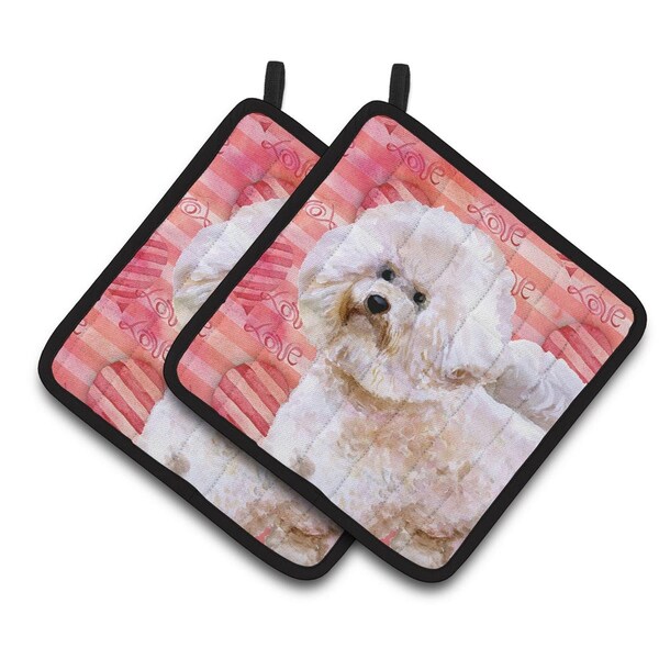 Carolines Treasures Bichon Frise No 2 Love Pair of Pot Holders - BB9792PTHD