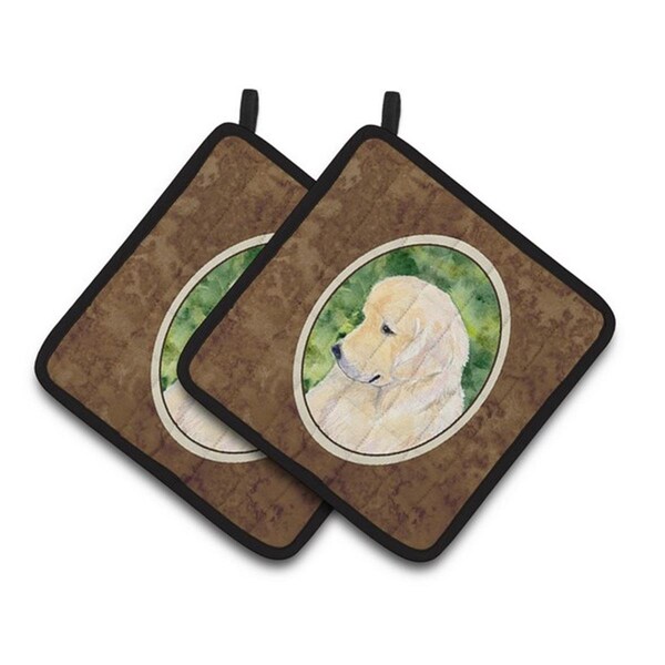 Carolines Treasures Golden Retriever Pair of Pot Holders, 7.5 x 3 x 7.5 in. - SS8757PTHD