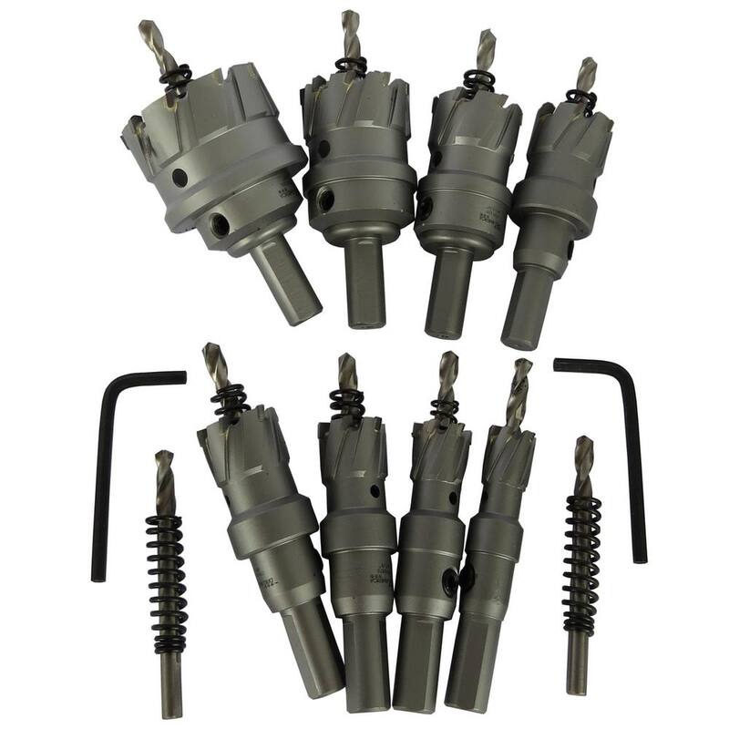 Set de cortadores de agujero con punta de carburo de Drill America con una profundidad de corte de 1 pulgada (8 piezas) - CTH5000
