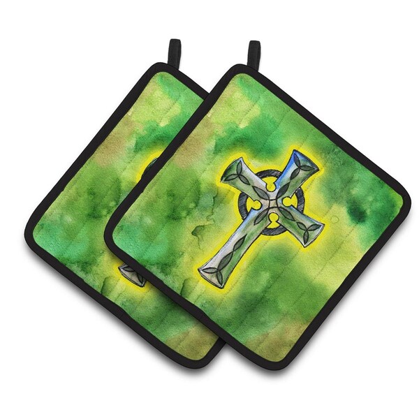 Carolines Treasures Irish Celtic Cross Pair of Pot Holders - BB5764PTHD