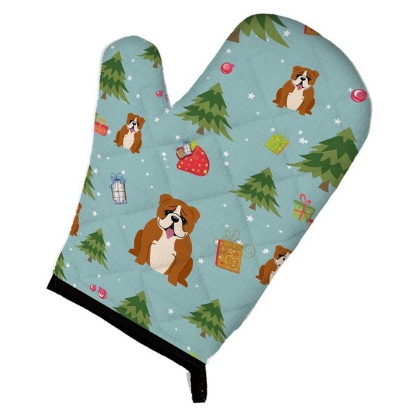 Carolines Treasures Christmas English Bulldog Red and White Oven Mitt - BB4780OVMT
