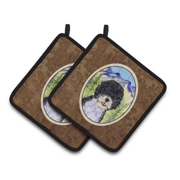 Carolines Treasures Portuguese Water Dog Pair of Pot Holders, 7.5 x 3 x 7.5 in. - SS8303PTHD