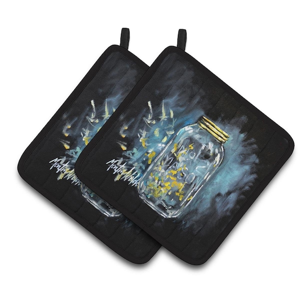 Carolines Treasures Lightning Bugs Pair of Pot Holders - MW1335PTHD