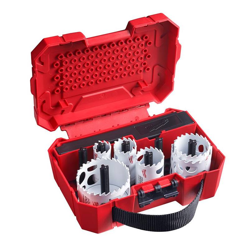 Juego de sierras perforadoras de carburo para electricistas Hole Dozer de Milwaukee (10 piezas) - 49-22-3084