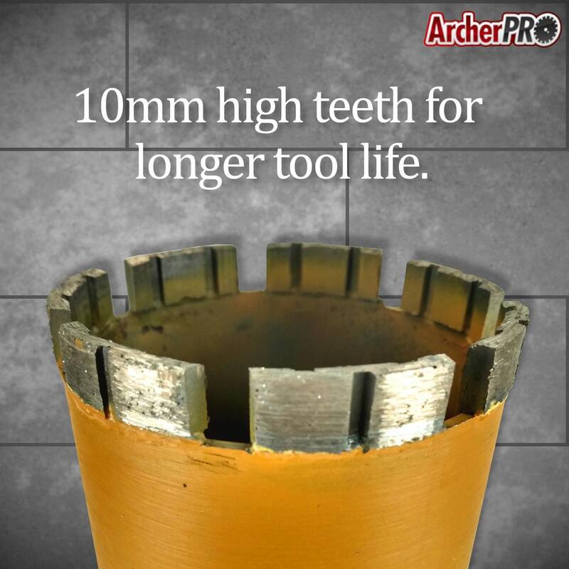 Broca de núcleo turbo de diamante de 4 pulgadas para perforación de concreto - TB400