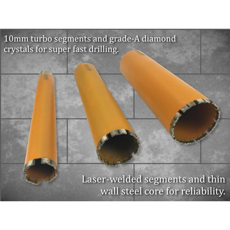 Broca de núcleo turbo de diamante de 4 pulgadas para perforación de concreto - TB400