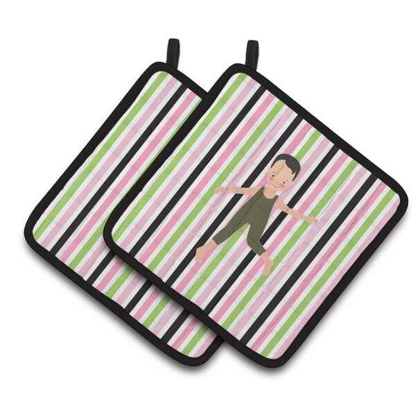 Carolines Treasures Boy Dancer Bikatard Pair of Pot Holders - BB5182PTHD