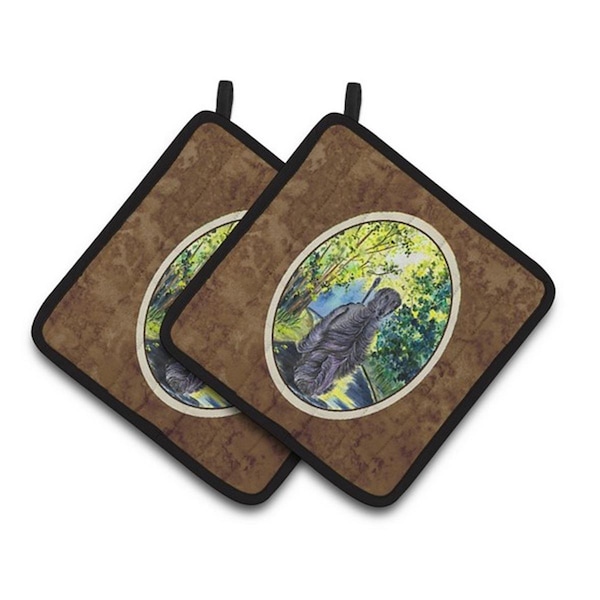 Carolines Treasures Afghan Hound Pair of Pot Holders, 7.5 x 3 x 7.5 in. - SS8181PTHD