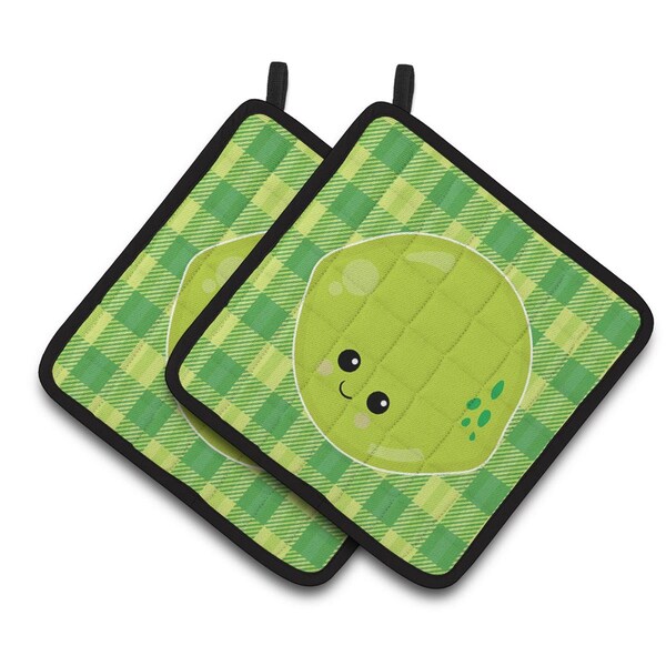 Carolines Treasures Lime Face Pair of Pot Holders - BB6988PTHD