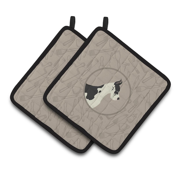 Carolines Treasures Great Dane In the Kitchen Pair of Pot Holders - CK2189PTHD