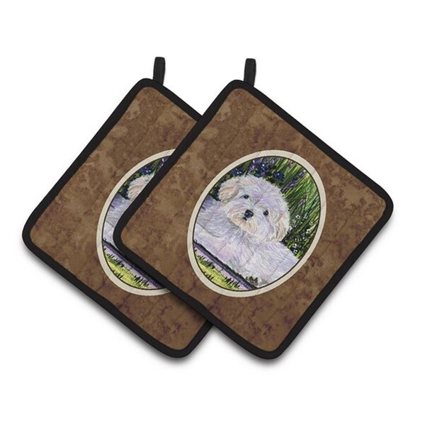 Carolines Treasures Coton De Tulear Pair of Pot Holders, 7.5 x 3 x 7.5 in. - SS8430PTHD