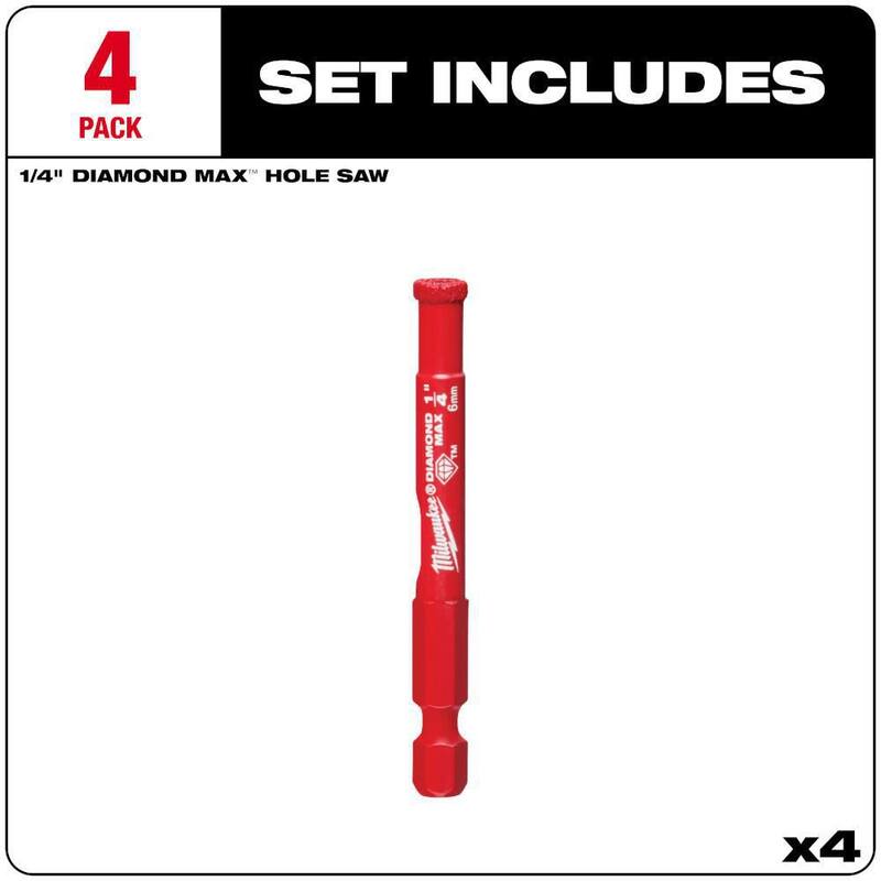 Set de brocas Milwaukee Diamond MAX para sierras de perforación (4 piezas) - 49-56-0501-49-56-0501