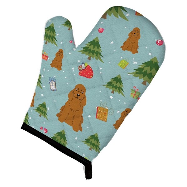 Carolines Treasures Christmas Cocker Spaniel Red Oven Mitt - BB4755OVMT