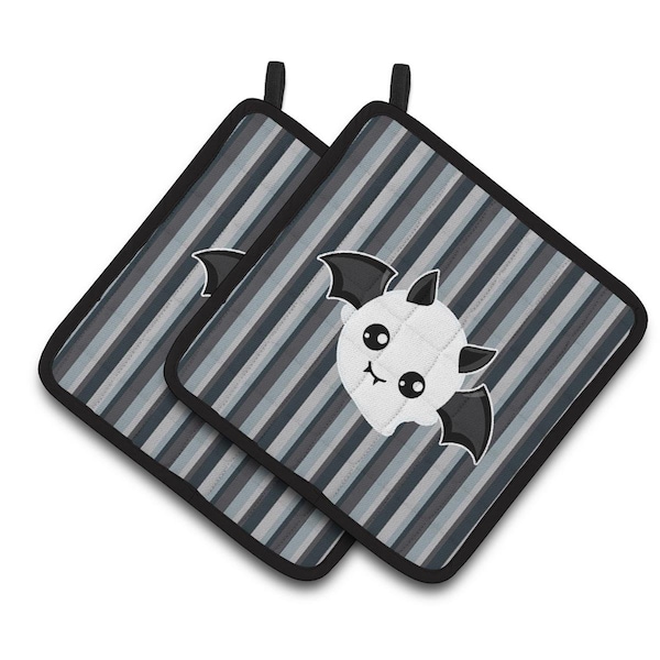 Carolines Treasures Halloween Ghost Bat Pair of Pot Holders - BB6964PTHD