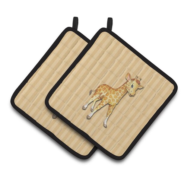 Carolines Treasures Giraffe Pair of Pot Holders - BB7144PTHD
