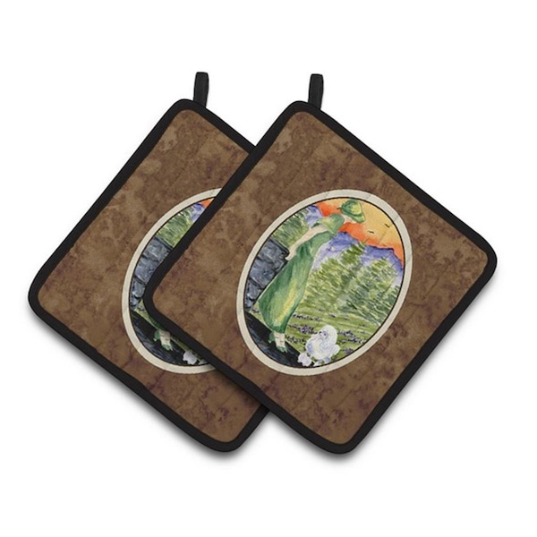 Carolines Treasures Poodle Pair of Pot Holders, 7.5 x 3 x 7.5 in. - SS8618PTHD