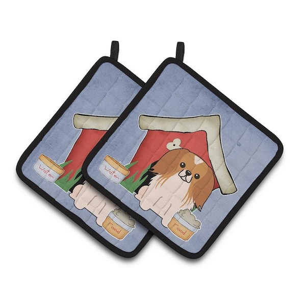 Carolines Treasures Dog House Collection Pekingnese Red and White Pair of Pot Holders - BB2857PTHD