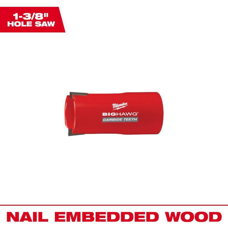 Sierra de agujero de carburo Big Hawg de 1-3/8 pulgadas de Milwaukee - 49-56-9200.
