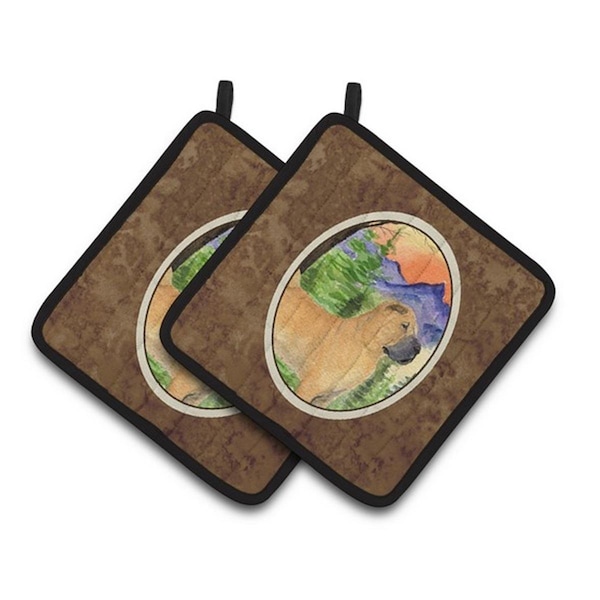Carolines Treasures Shar Pei Pair of Pot Holders, 7.5 x 3 x 7.5 in. - SS8324PTHD