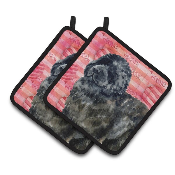 Carolines Treasures Newfoundland Love Pair of Pot Holders - BB9758PTHD