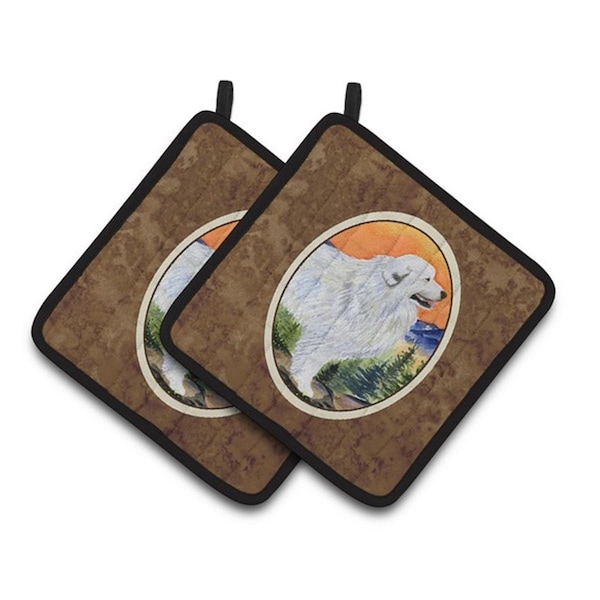 Carolines Treasures Great Pyrenees Pair of Pot Holders, 7.5 x 3 x 7.5 in. - SS8183PTHD