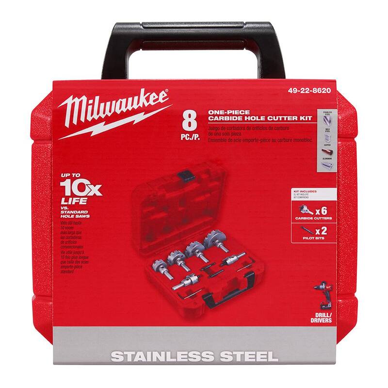 Kit de cortador de agujero de carburo de Milwaukee (16 piezas) - 49-22-8620-49-22-8620