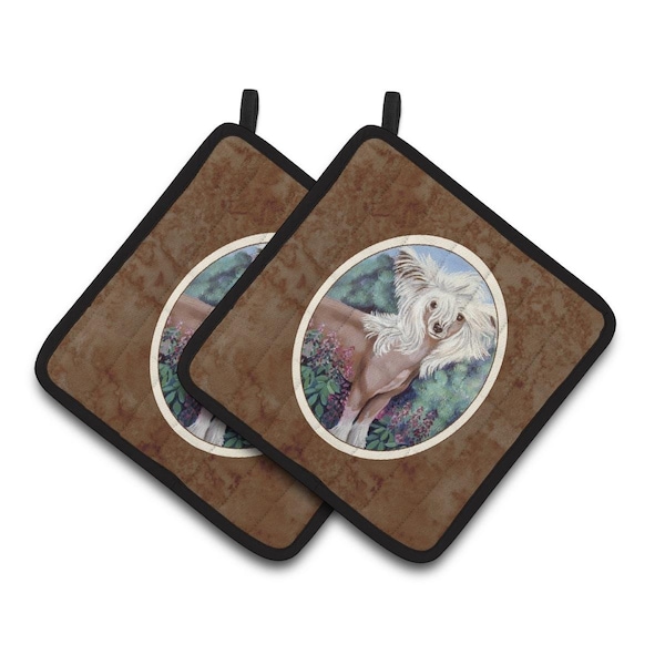 Carolines Treasures Chinese Crested Pair of Pot Holders - 7052PTHD
