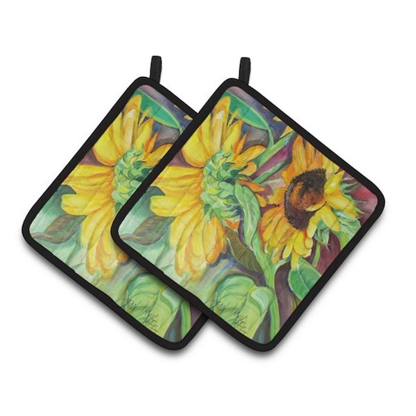 Carolines Treasures Sunflowers Pair of Pot Holders, 7.5 x 3 x 7.5 in. - JMK1267PTHD