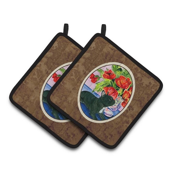 Carolines Treasures French Bulldog Pair of Pot Holders, 7.5 x 3 x 7.5 in. - SS8308PTHD