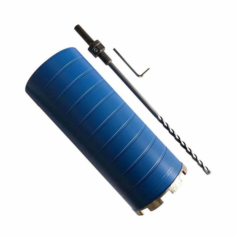 Broca de núcleo de diamante en seco de 6 pulgadas para ladrillo y bloque, profundidad de perforación de 9.5 pulgadas, adaptador de broca piloto de portabrocas de 1/2 pulgada ajustable - DBP0600A5ADJ11
