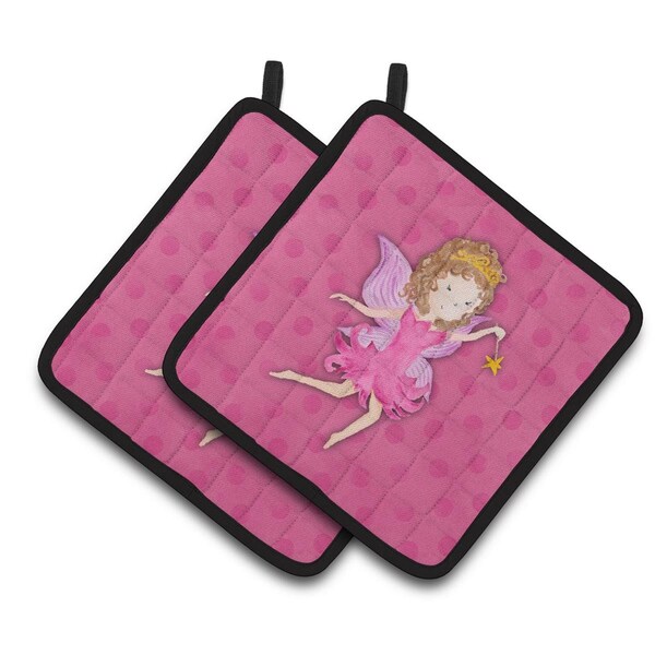 Carolines Treasures Fairy Princess Watercolor Pair of Pot Holders - BB7406PTHD