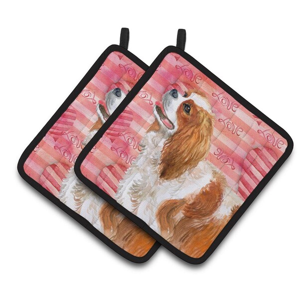 Carolines Treasures Cavalier Spaniel Love Pair of Pot Holders - BB9750PTHD