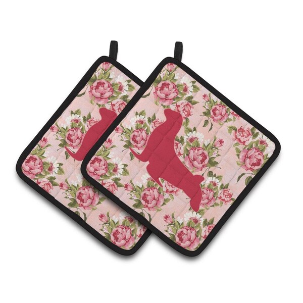Carolines Treasures Seal Pink Roses Pair of Pot Holders - BB1027-RS-PK-PTHD