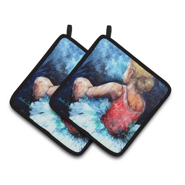 Carolines Treasures Ballet Star Struck Pair of Pot Holders, 7.5 x 3 x 7.5 in. - MW1129PTHD
