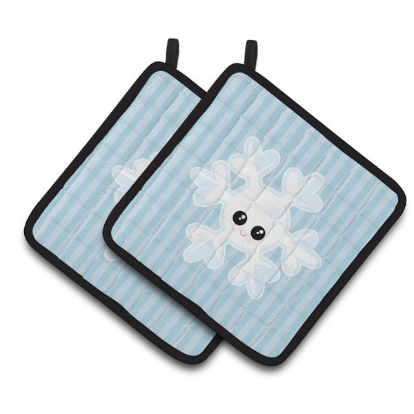 Carolines Treasures Weather Snowflake Face Pair of Pot Holders - BB7149PTHD