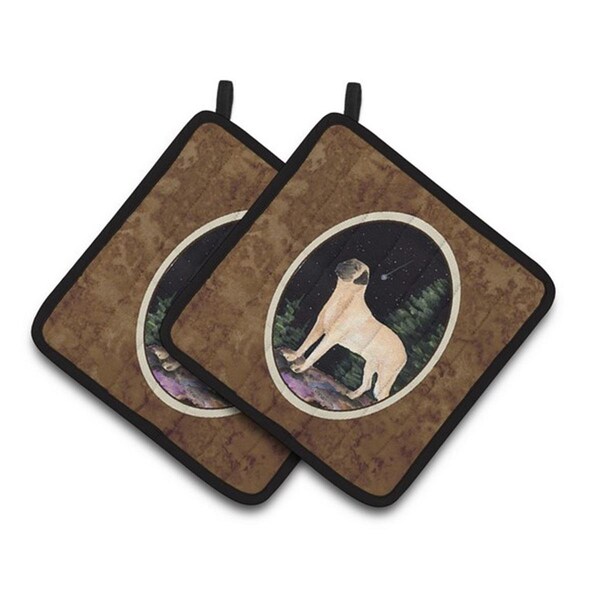 Carolines Treasures Starry Night Anatolian Shepherd Pair of Pot Holders, 7.5 x 3 x 7.5 in. - SS8505PTHD