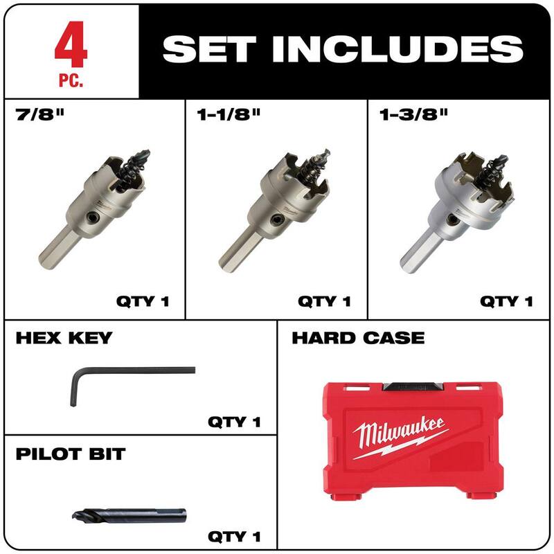 Milwaukee BIG HAWG Juego de sierra de corona de carburo con estuche PACKOUT y juego de cortador de agujeros de carburo (13 piezas) - 49-56-9295-49-22-8610