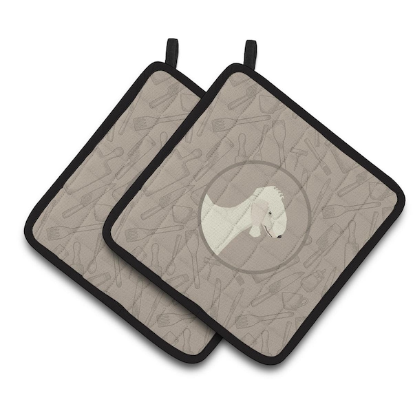 Carolines Treasures Bedlington Terrier In the Kitchen Pair of Pot Holders - CK2167PTHD