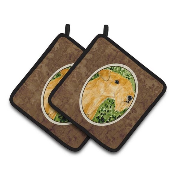 Carolines Treasures Lakeland Terrier Pair of Pot Holders, 7.5 x 3 x 7.5 in. - SS8804PTHD