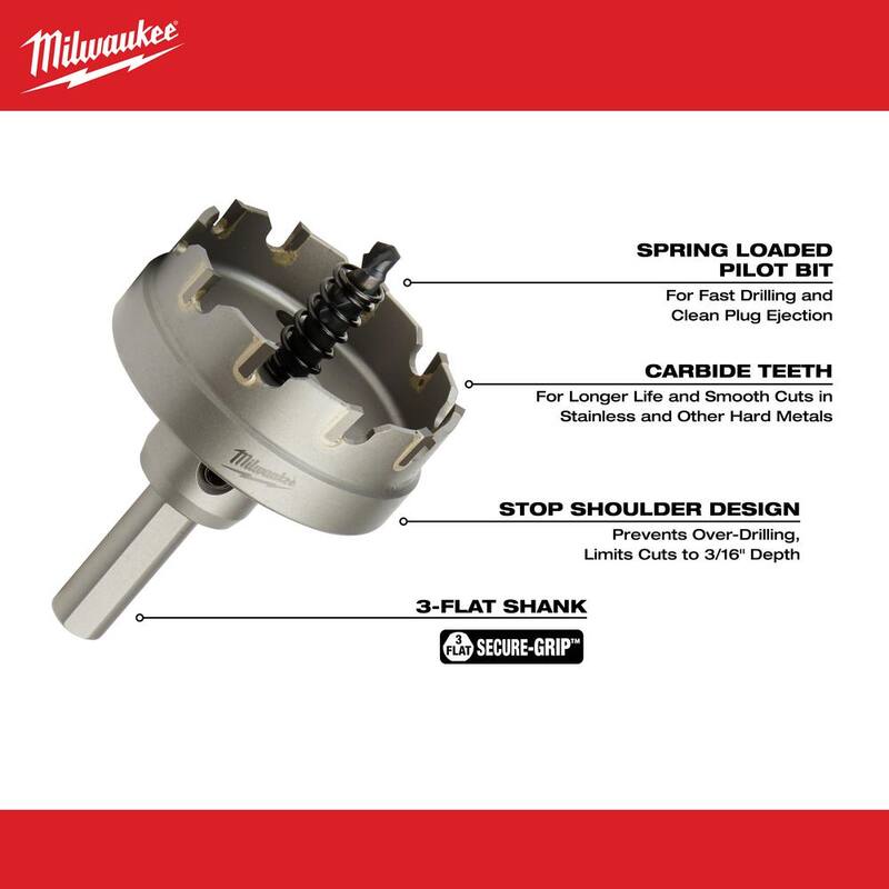 Broca de carburo de 2 pulgadas Milwaukee (paquete de 1) - 49-57-8631