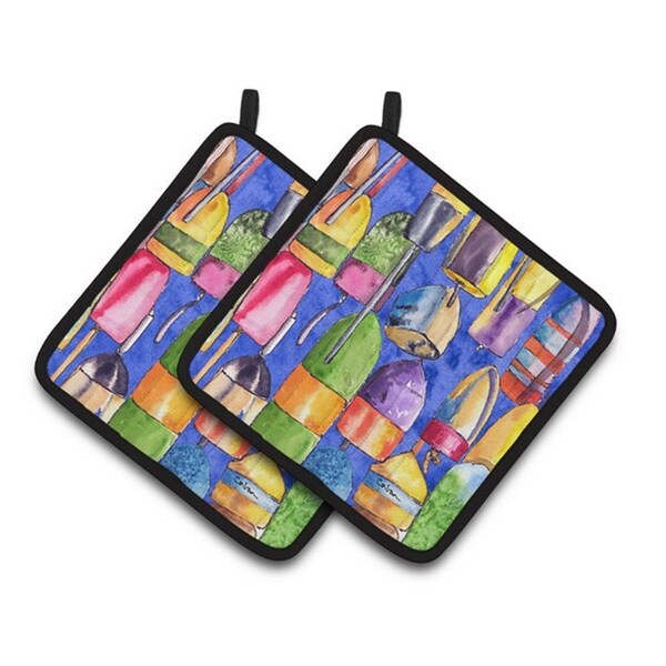 Carolines Treasures Lobster Bouys Pair of Pot Holders, 7.5 x 3 x 7.5 in. - 8723-4PTHD