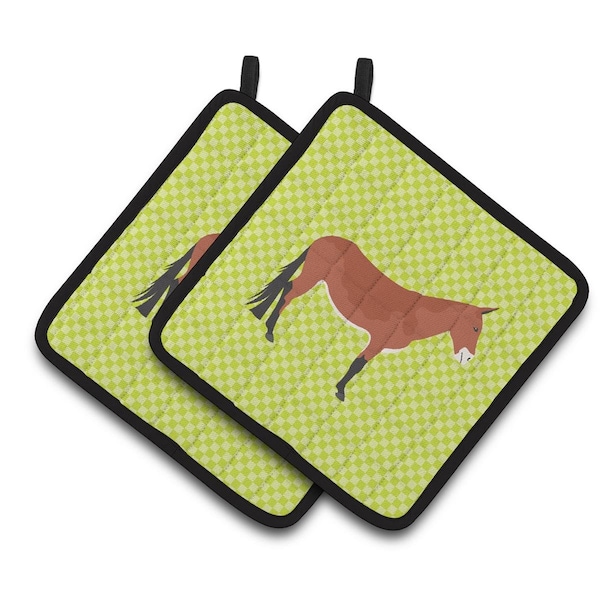Carolines Treasures Mule Green Pair of Pot Holders - BB7671PTHD