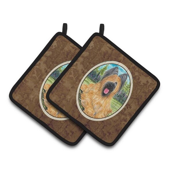 Carolines Treasures Briard Pair of Pot Holders, 7.5 x 3 x 7.5 in. - SS8035PTHD