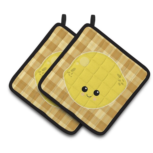 Carolines Treasures Lemon Face Pair of Pot Holders - BB6990PTHD