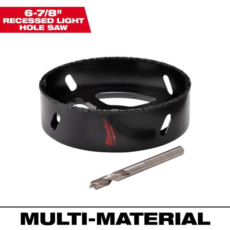 Milwaukee sierra de corona de carburo de tungsteno de 6-7/8 pulgadas para luces empotradas con broca piloto - 49-56-0315