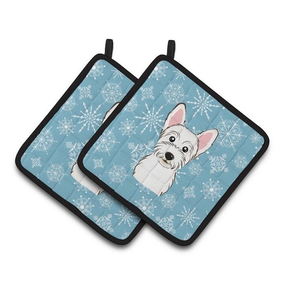 Carolines Treasures Snowflake Westie Pair of Pot Holders, 7.5 x 3 x 7.5 in. - BB1660PTHD