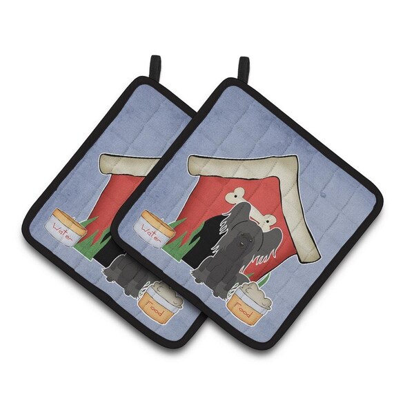 Carolines Treasures Dog House Collection Chinese Crested Black Pair of Pot Holders - BB2866PTHD