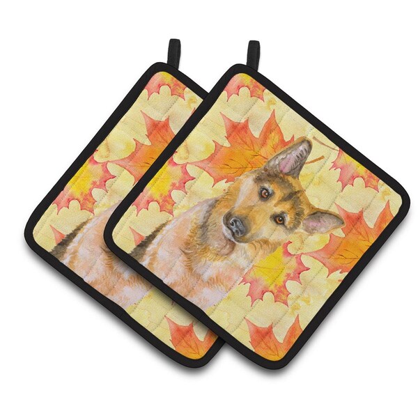 Carolines Treasures German Shepherd No. 2 Fall Pair of Pot Holders - BB9972PTHD