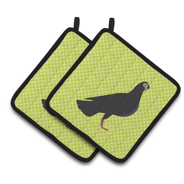 Carolines Treasures Budapest Highflyer Pigeon Green Pair of Pot Holders - BB7773PTHD