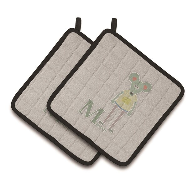 Carolines Treasures Alphabet M For Mouse Pair of Pot Holders - BB5738PTHD